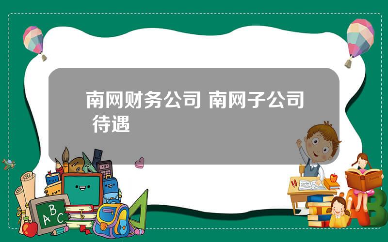 南网财务公司 南网子公司 待遇